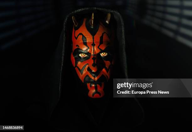 Darth Maul character at the opening of the largest exhibition of the Star Wars Universe, at the Centro de Artes Tomas y Valiente de Fuenlabrada, on...