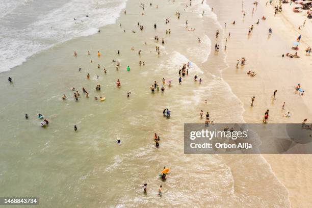 aerial view of the beach - acapulco shore bildbanksfoton och bilder