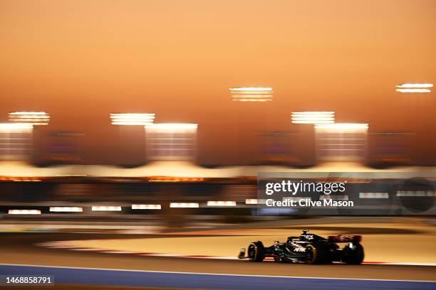 Lewis Hamilton of Great Britain driving the Mercedes AMG Petronas F1 Team W14 on track during day one of F1 Testing at Bahrain International Circuit...