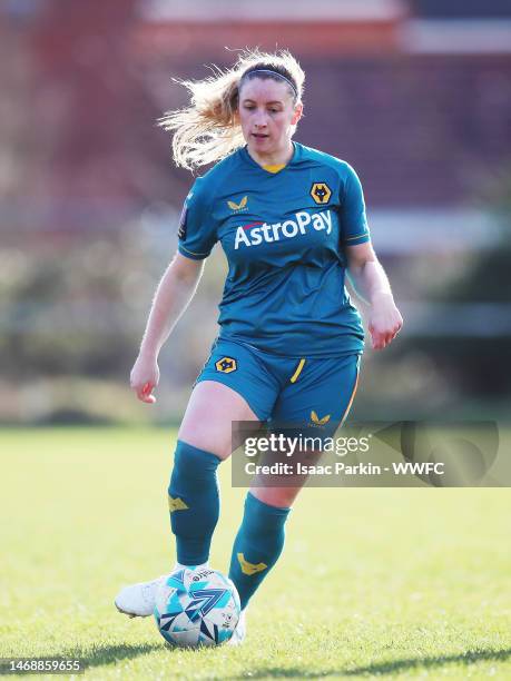 Laura Cooper of Wolverhampton Wanderers during the Birmingham County Cup match between Knowle FC Ladies and Wolverhampton Wanderers Women on February...