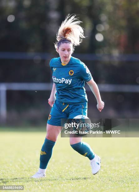 Laura Cooper of Wolverhampton Wanderers during the Birmingham County Cup match between Knowle FC Ladies and Wolverhampton Wanderers Women on February...