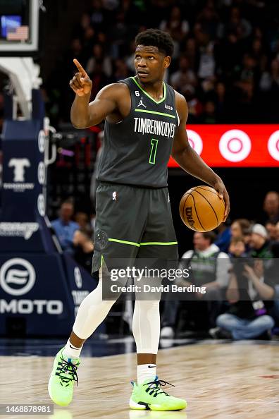 Edwards Wolves Anthony Edwards of the Minnesota Timberwolves dribbles the ball... News ...