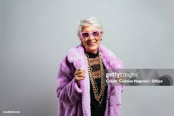 image of a beautiful and elegant old woman,milan,italy - irony stock pictures, royalty-free photos & images