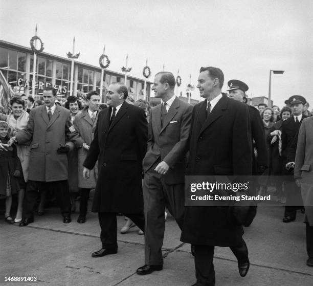 Prince Philip visits the new town Basildon in Essex, March 7th 1960.