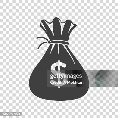 Money Bag Icon On Transparent Background High-Res Vector Graphic - Getty  Images