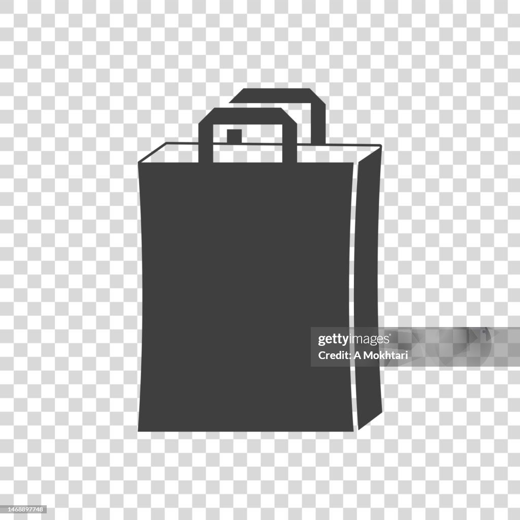 Shopping Bag Icon On A Transparent Background High-Res Vector Graphic -  Getty Images
