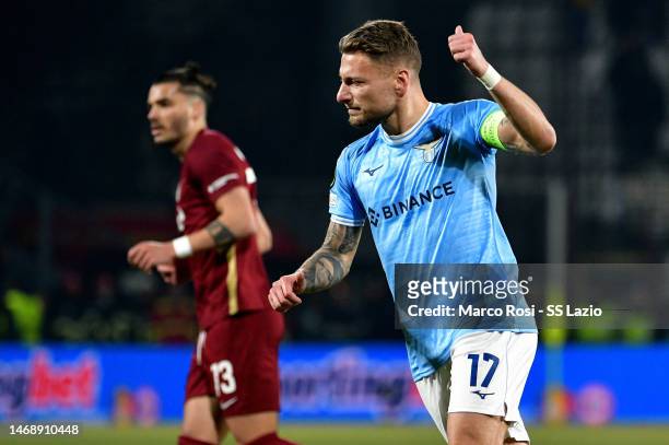 Ciro Immobile of SS Lazio during the UEFA Europa Conference League knockout round play-off leg two match between CFR Cluj and SS Lazio at Constantin...
