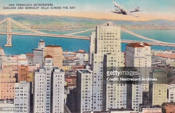 Vintage souvenir colorized photo postcard published circa 1937 in series titled 'San Francisco Where Occident and Orient Meet' depicting the...