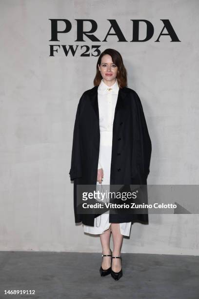 Claire Foy attends Prada Fall/Winter 2023 Womenswear Fashion Show on February 23, 2023 in Milan, Italy.