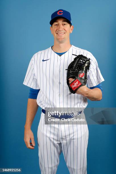 Kyle Hendricks of the Chicago Cubs poses for a portrait during photo day at Sloan Park on February 23, 2023 in Mesa, Arizona.