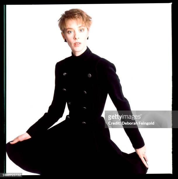 : American Folk and Pop singer Suzanne Vega posing for a portrait in New York, New York in 1987.