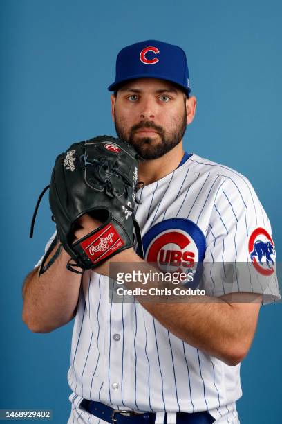 Michael Fulmer of the Chicago Cubs poses for a portrait during photo day at Sloan Park on February 23, 2023 in Mesa, Arizona.