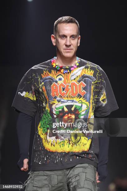 Jeremy Scott walks the runway at the Moschino fashion show during the Milan Fashion Week Womenswear Fall/Winter 2023/2024 on February 23, 2023 in...