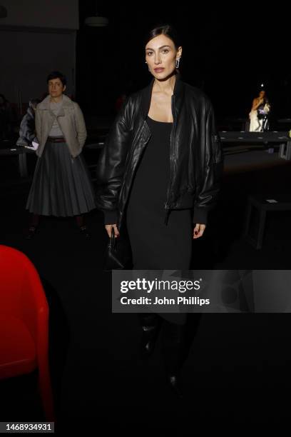Giorgia Tordini is seen on the front row of the GCDS fashion show during the Milan Fashion Week Womenswear Fall/Winter 2023/2024 on February 23, 2023...