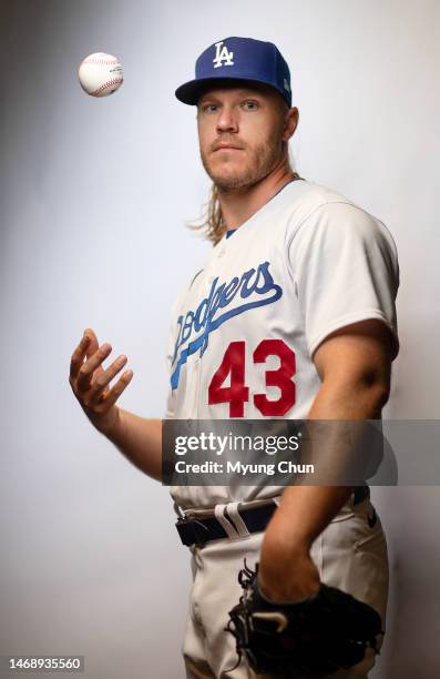 Los Angeles Dodgers Noah Syndergaard is photographed for Los Angeles Times on February 22, 2023 in Glendale, Arizona. PUBLISHED IMAGE. CREDIT MUST...