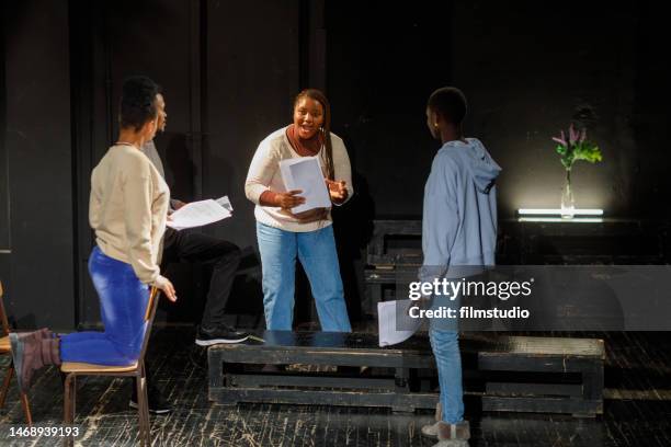 drama student reading a script in acting class - actor script stock pictures, royalty-free photos & images