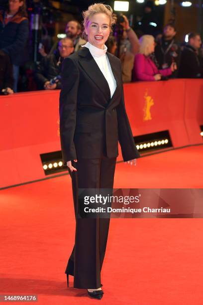 Nina Hoss attends the "TAR" premiere during the 73rd Berlinale International Film Festival Berlin at Berlinale Palast on February 23, 2023 in Berlin,...