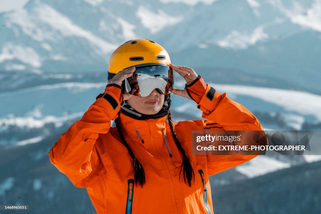 Portrait of a female skier