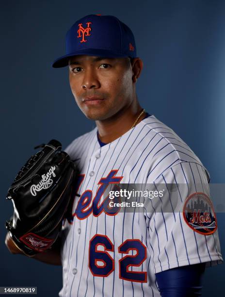 Jose Quintana of the New York Mets poses for a portrait at Clover Park on February 23, 2023 in Port St. Lucie, Florida.