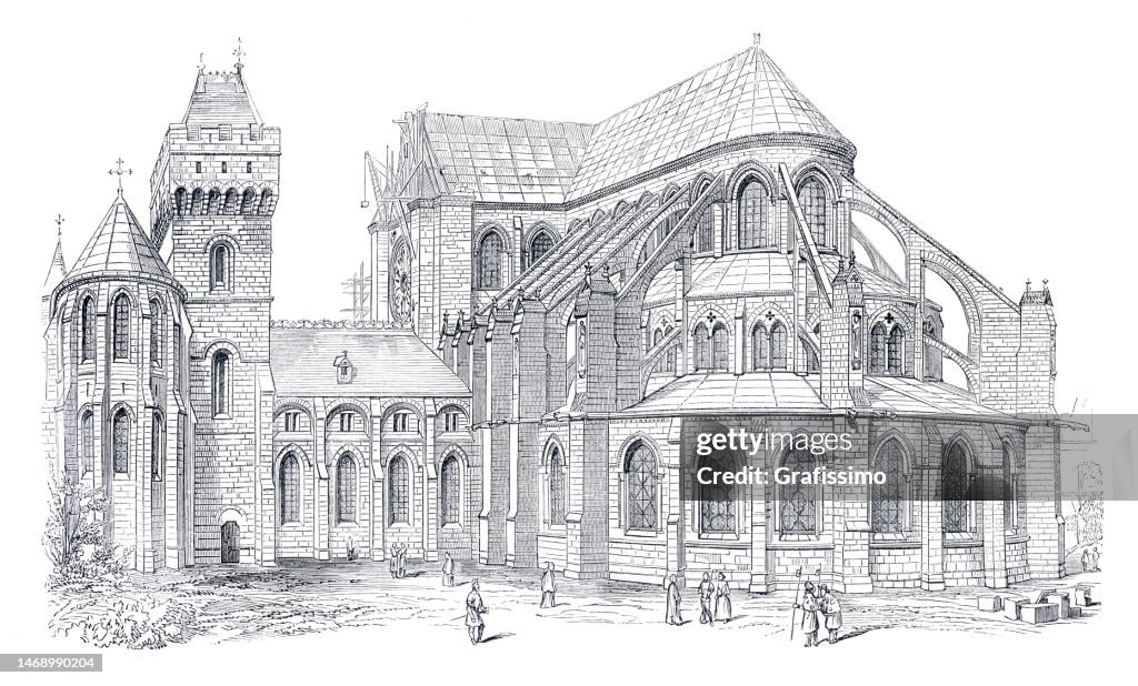 Cathedral of Notre-Dame year 1200 in Paris France