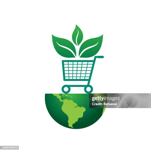 eco shopping - responsible consumption stock illustrations