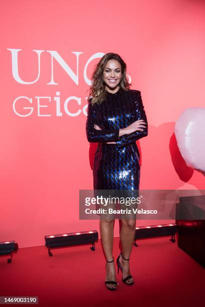 Lara Alvarez attends UNOde50 Charity Auction Celebration at Casino de Madrid on February 23, 2023 in Madrid, Spain.