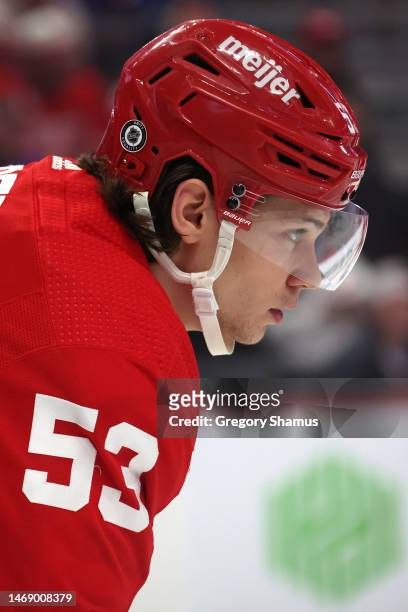 Moritz Seider of the Detroit Red Wings with his reverse retro jersey  News Photo - Getty Images