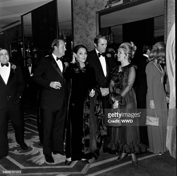 Veronique Peck and Gregory Peck attend the Washington Performing Arts Ball in Washington, D.C., on Jan. 21, 1972.