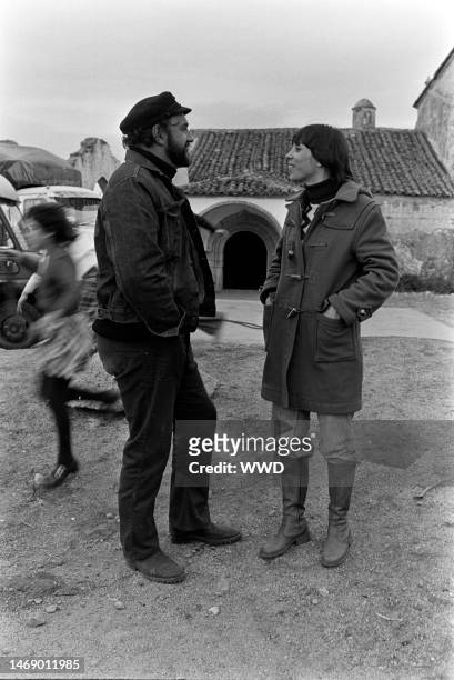 Juan Luis Bunuel supervises production of 'Leonor' in Caceres, Spain, on November 20, 1974.