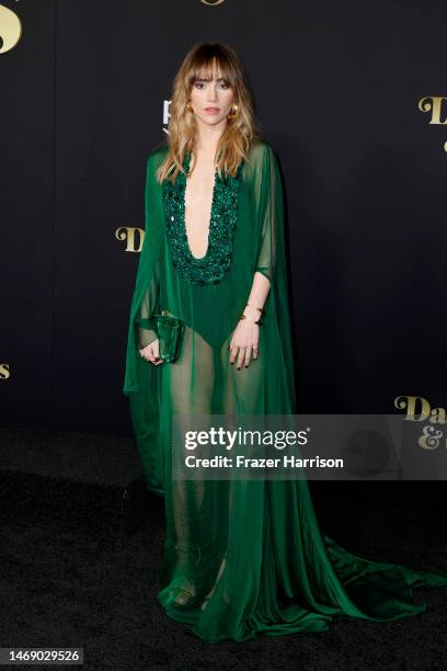 Suki Waterhouse attends the Los Angeles Premiere of Prime Video's "Daisy Jones & The Six" at TCL Chinese Theatre on February 23, 2023 in Hollywood,...