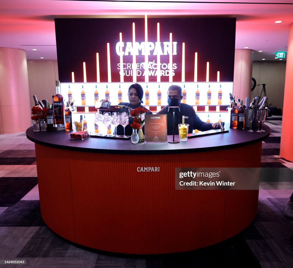 General views of the sponsor displays are shown at the Screen Actors ...