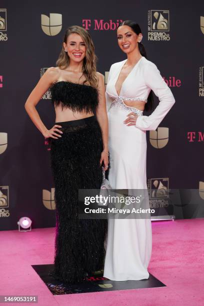 Carolina Sarasa and Paulina Sodi attend the 35th Premio Lo Nuestro at Miami-Dade Arena on February 23, 2023 in Miami, Florida.