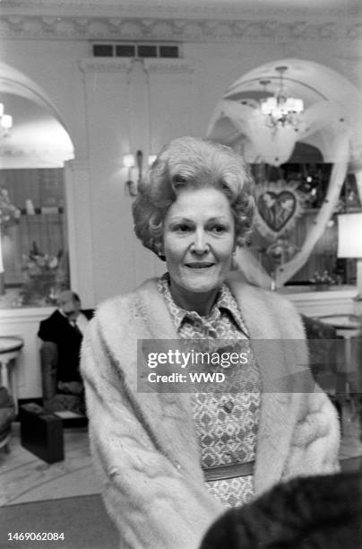 First Lady Pat Nixon poses for a picture at the Pierre Hotel in New York.