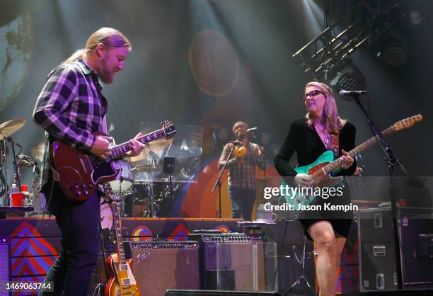 Derek Trucks and Susan Tedeschi perform at the Ryman Auditorium on February 23, 2023 in Nashville, Tennessee.