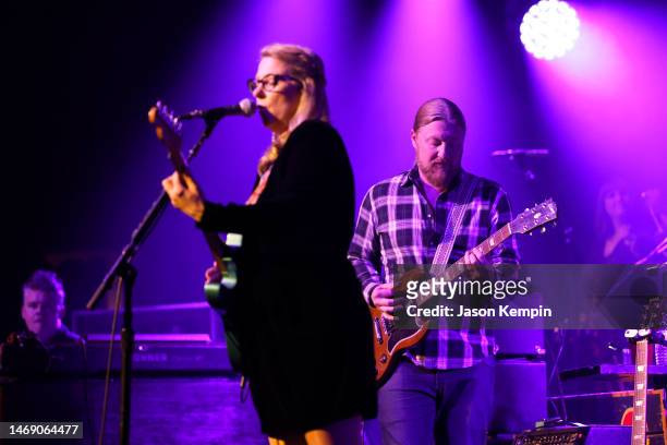 Derek Trucks and Susan Tedeschi perform at the Ryman Auditorium on February 23, 2023 in Nashville, Tennessee.