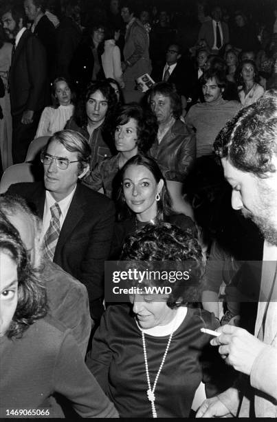 Gregory Peck and Veronique Peck attend the Four for McGovern Benefit Concert in Los Angeles on April 17, 1972.