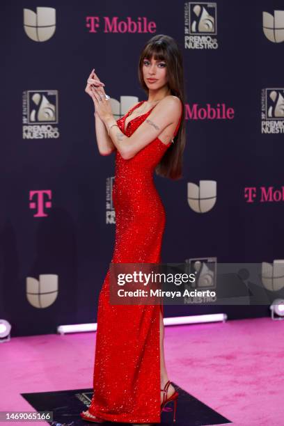 Tini attends the 35th Premio Lo Nuestro at Miami-Dade Arena on February 23, 2023 in Miami, Florida.