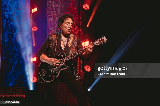 Neal Schon of Journey performs during Journey's 50th Anniversary Tour at Moody Center on February 22, 2023 in Austin, Texas.