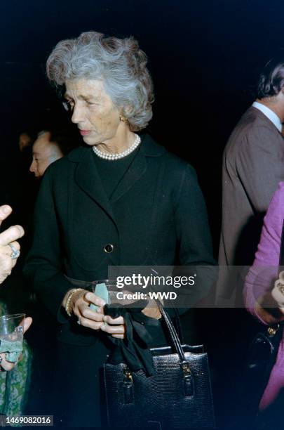 Mary Rockefeller attends a pre-opening party for the Circle in the Square Theatre in New York City on October 2, 1972.