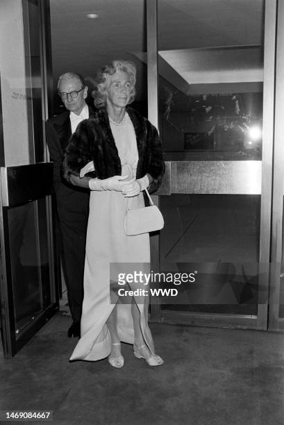 Laurance Rockefeller and Mary Rockefeller attend the opening of 'Carmen' at the Metropolitan Opera in New York City on September 19, 1972.