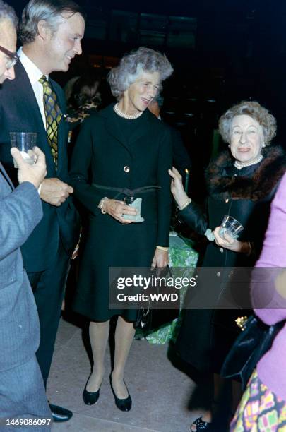 Mary Rockefeller and Caroline Penney attend a pre-opening party for the Circle in the Square Theatre in New York City on October 2, 1972.