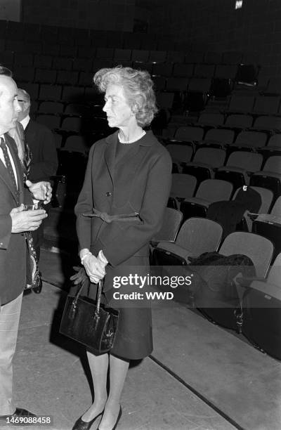 Mary Rockefeller attends a pre-opening party for the Circle in the Square Theatre in New York City on October 2, 1972.