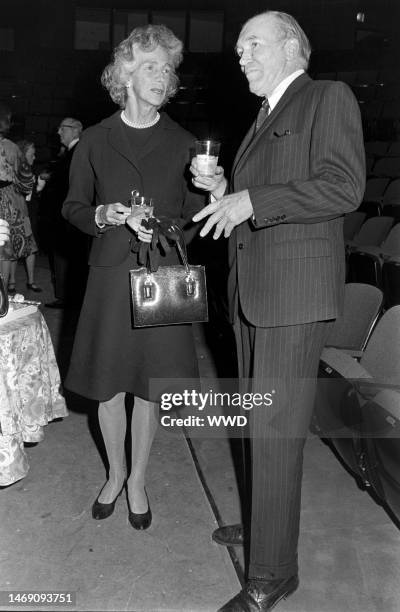 Mary Rockefeller attends a pre-opening party for the Circle in the Square Theatre in New York City on October 2, 1972.
