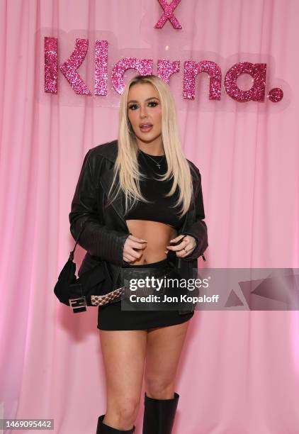 Tana Mongeau attends the Klarna & Paris Hilton House of Y2K Launch Party on February 23, 2023 in Los Angeles, California.