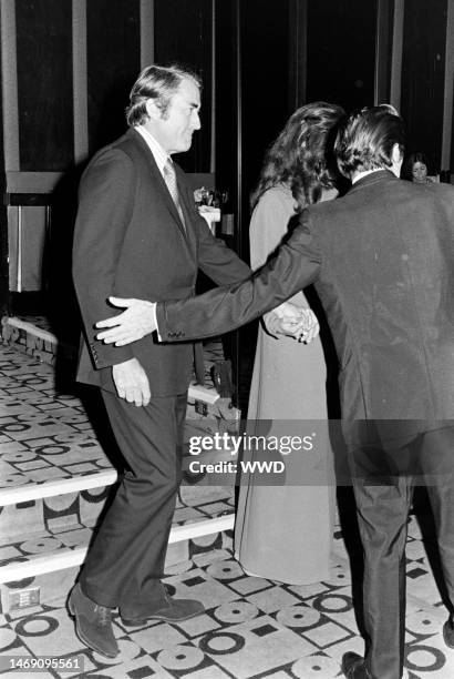 Gregory Peck attends Nancy Sinatra's opening night at the Ambassador Hotel in Los Angeles on June 8, 1972.