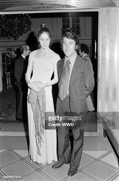 Anne Byrne and Dustin Hoffman attend a party celebrating Paul Anka at the Plaza Hotel in New York City on May 30, 1972.