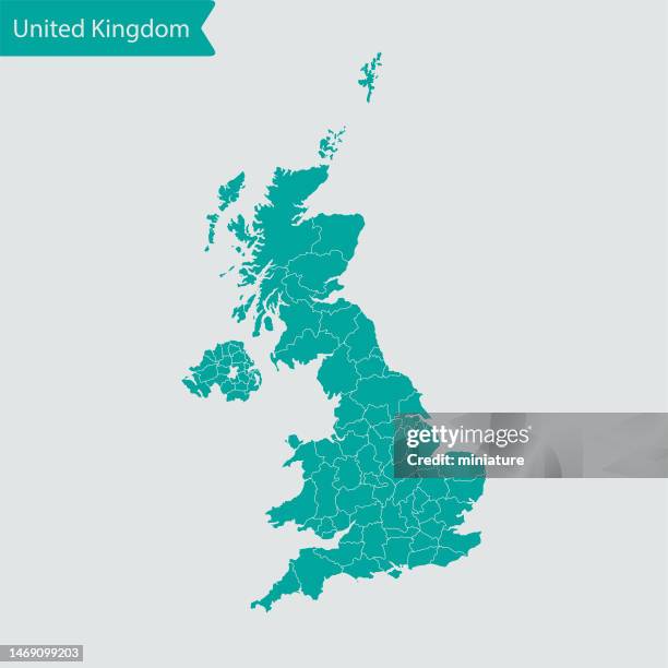 vereinigtes königreich karte - northern ireland stock-grafiken, -clipart, -cartoons und -symbole