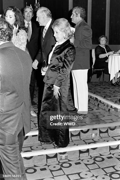 Gregory Peck attends Nancy Sinatra's opening night at the Ambassador Hotel in Los Angeles on June 8, 1972.