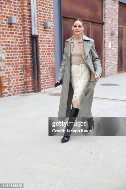 Olivia Palermo is seen on the front row of the Tod's fashion show during the Milan Fashion Week Womenswear Fall/Winter 2023/2024 on February 24, 2023...