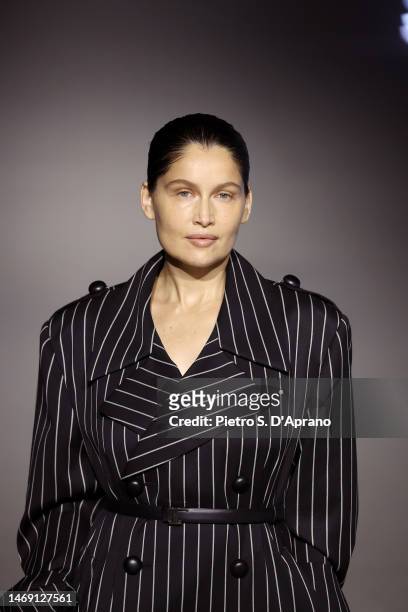 Laetitia Casta walks the runway at the Tod's fashion show during the Milan Fashion Week Womenswear Fall/Winter 2023/2024 on February 24, 2023 in...